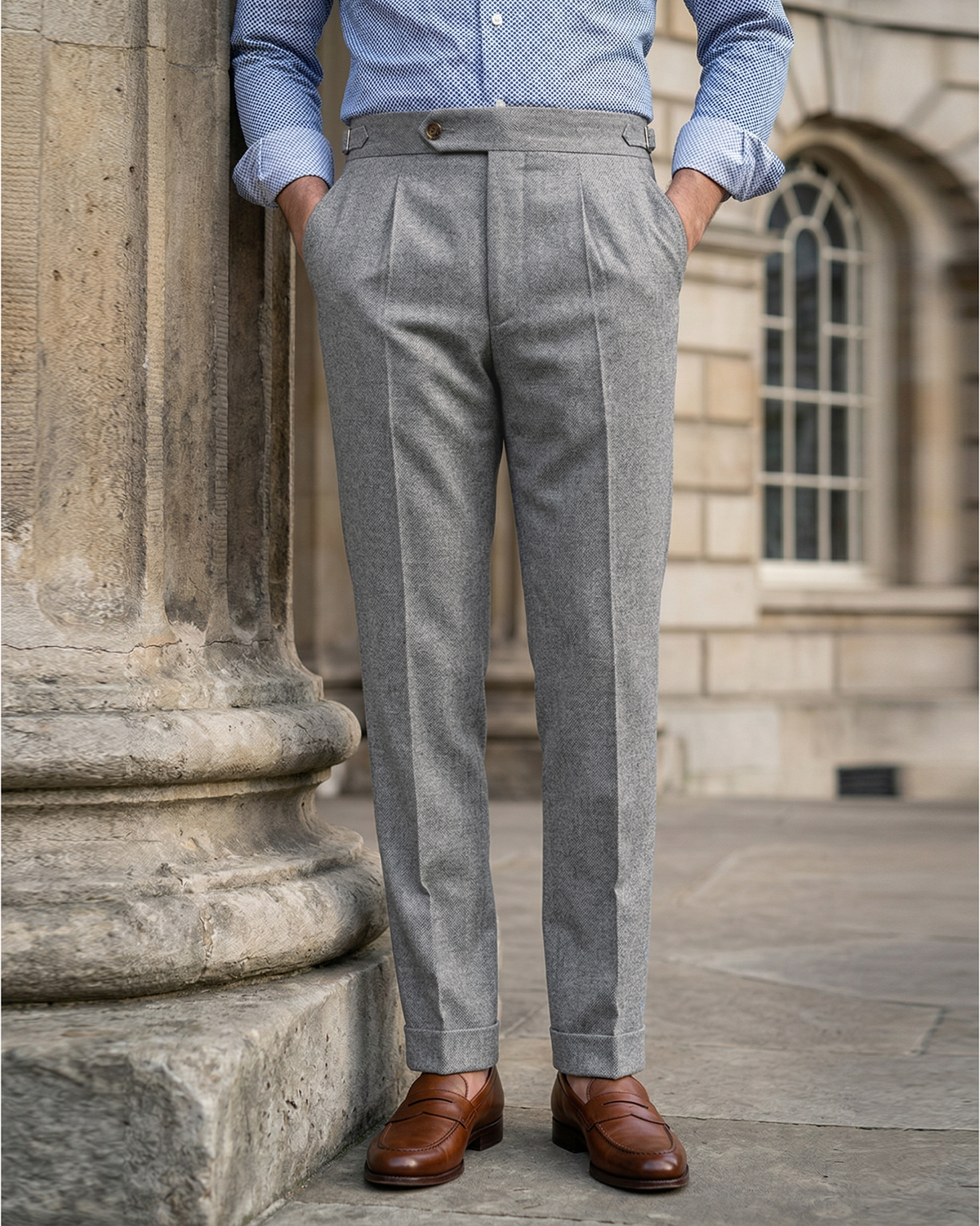 Holland Sherry Classic Worsted Flannel Silver With Grey Flannel - 1