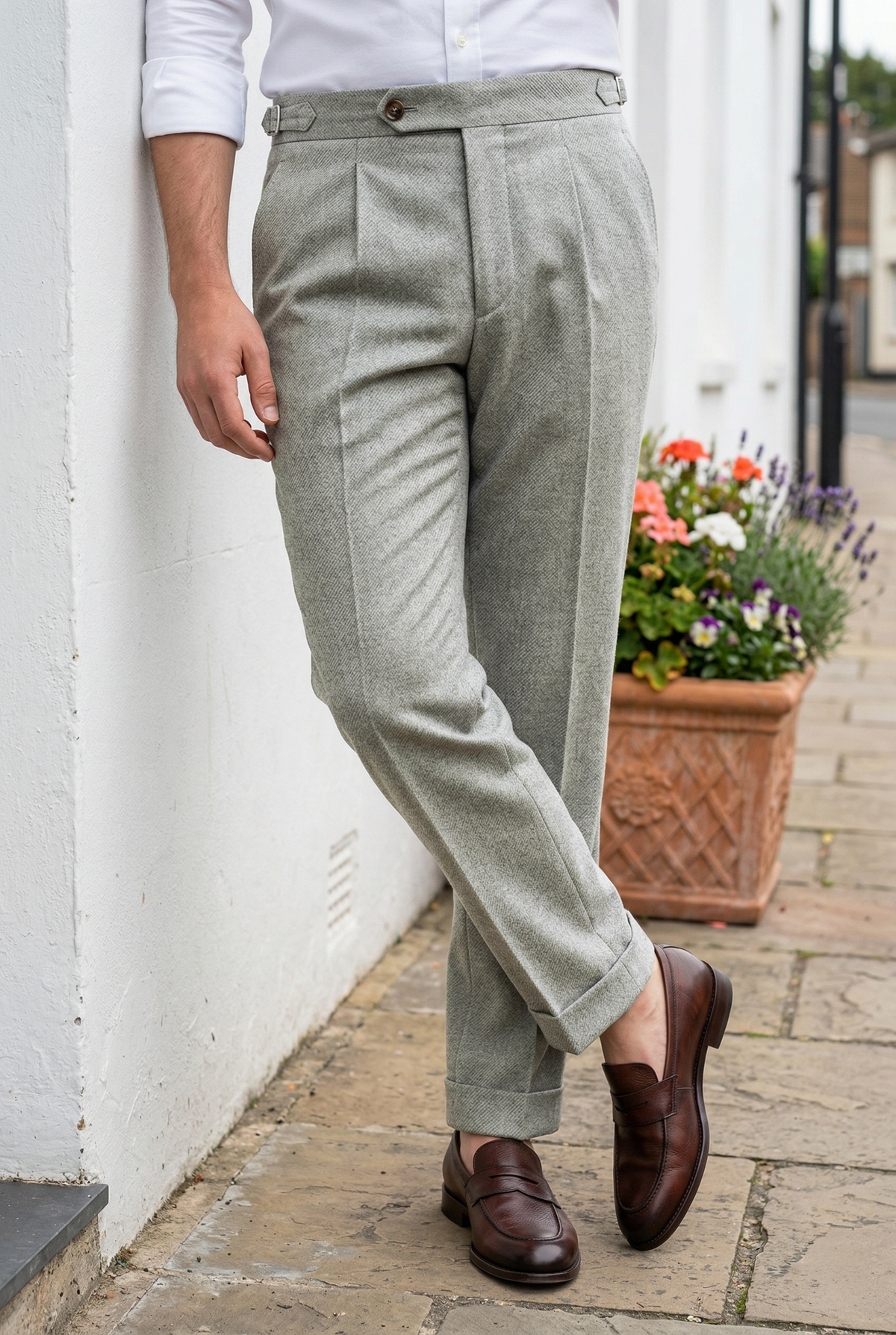 Holland Sherry Classic Worsted Flannelsilver Light Grey Flannel - 1