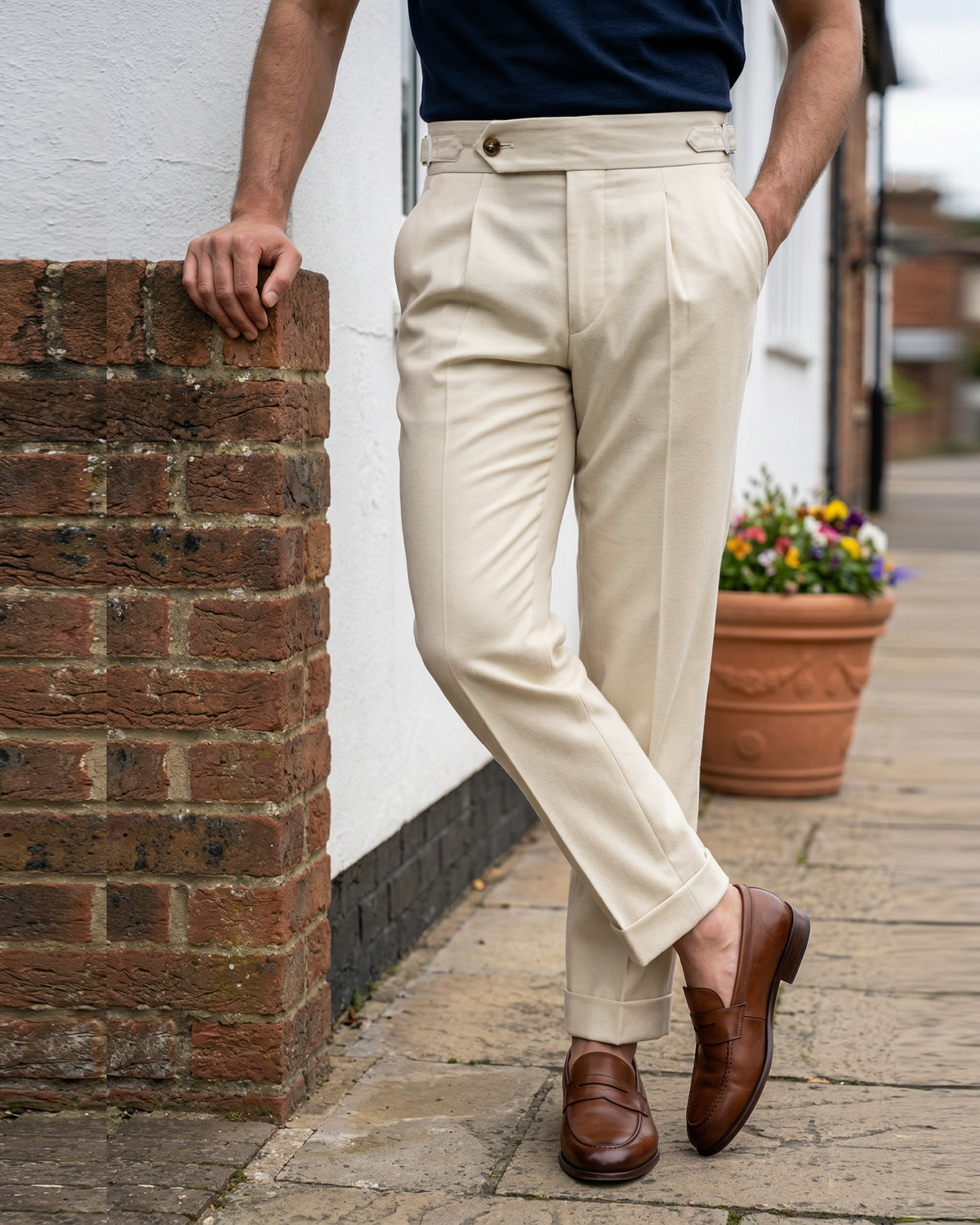 Holland Sherry Classic Worsted Flannel Cream - 1