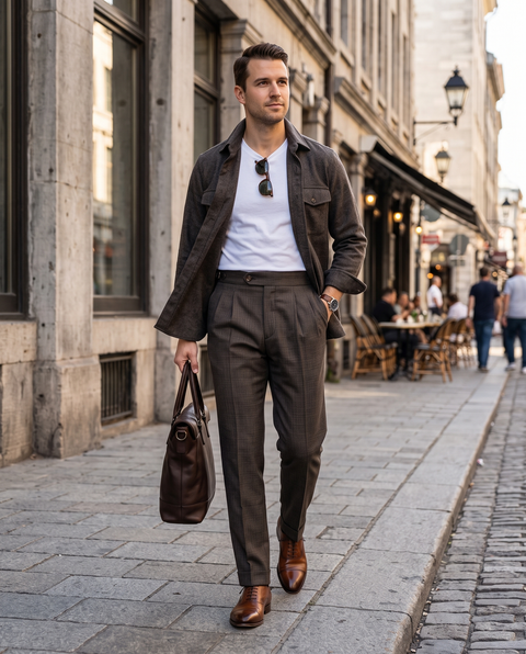 Loro Piana: Maroon Off-white Nailshead