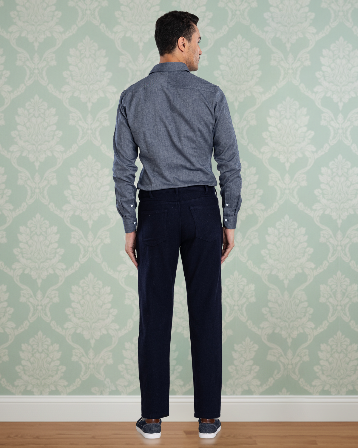 Navy Wool Jeans - 7