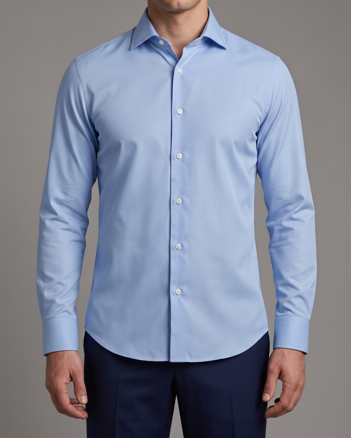 Nevron Wrinkle-Resistant Sky Blue Pinpoint Oxford Shirt - 1