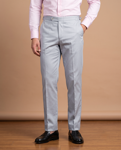 Grey Cotton Dress Pant