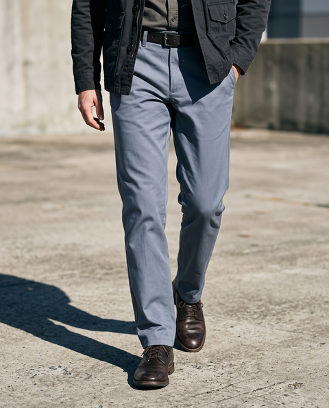 Genoa Chino Pant Soft Blue Grey