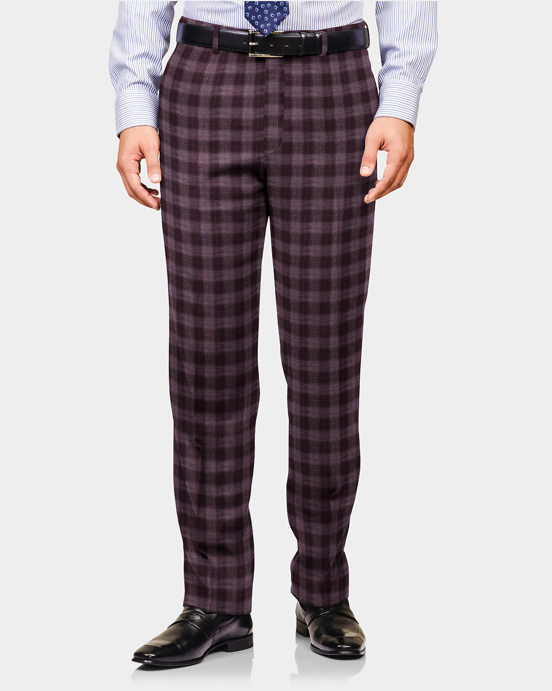 EThomas Voilet Silver Mulberry Tartan Plaid