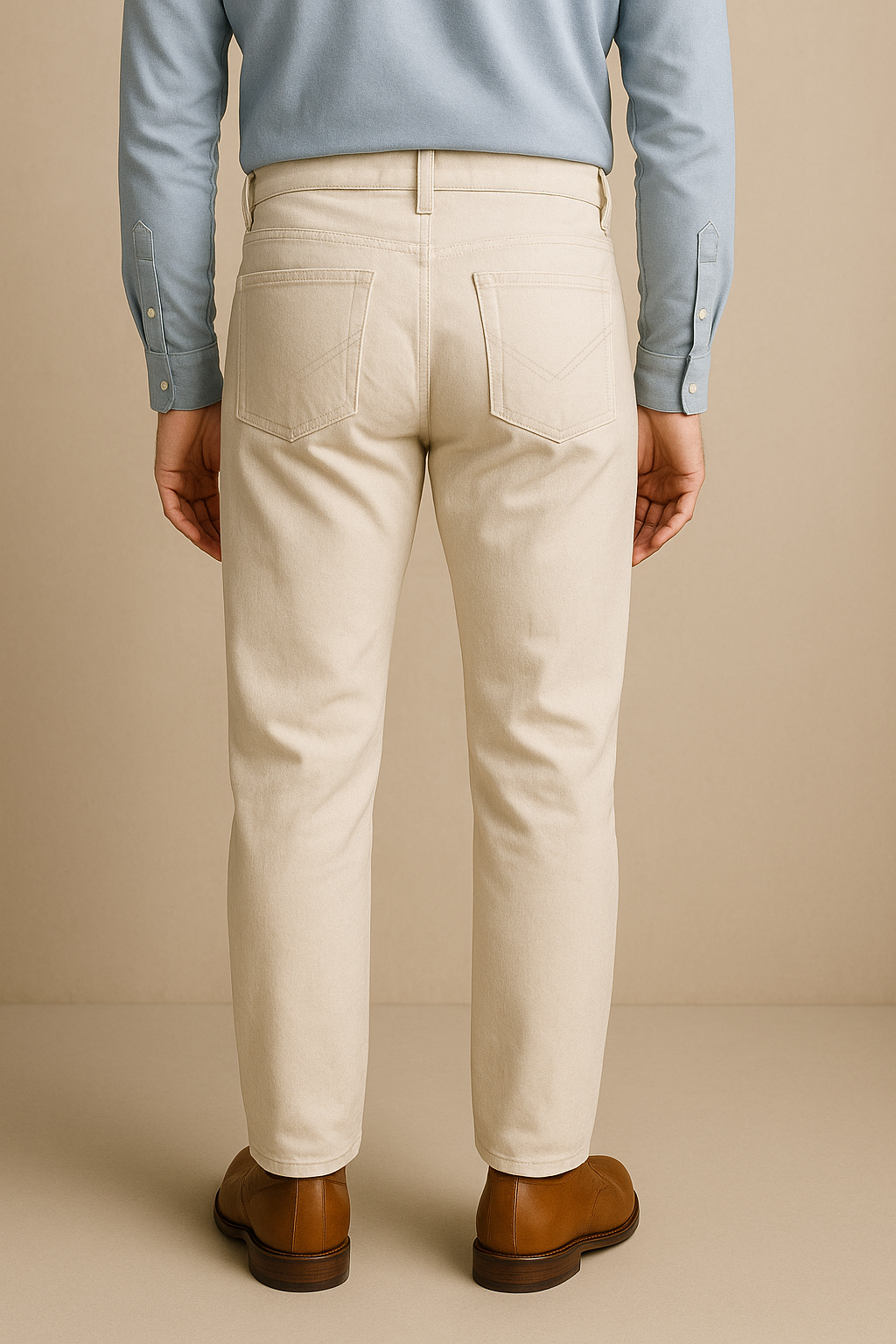 Ecru Twill Denim Jeans