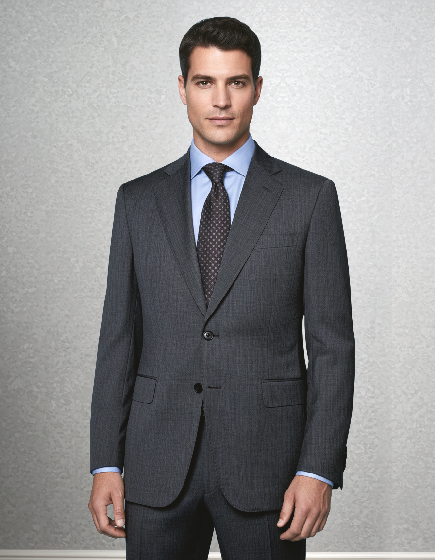 Washable Wool Suit: Dark Grey - 1