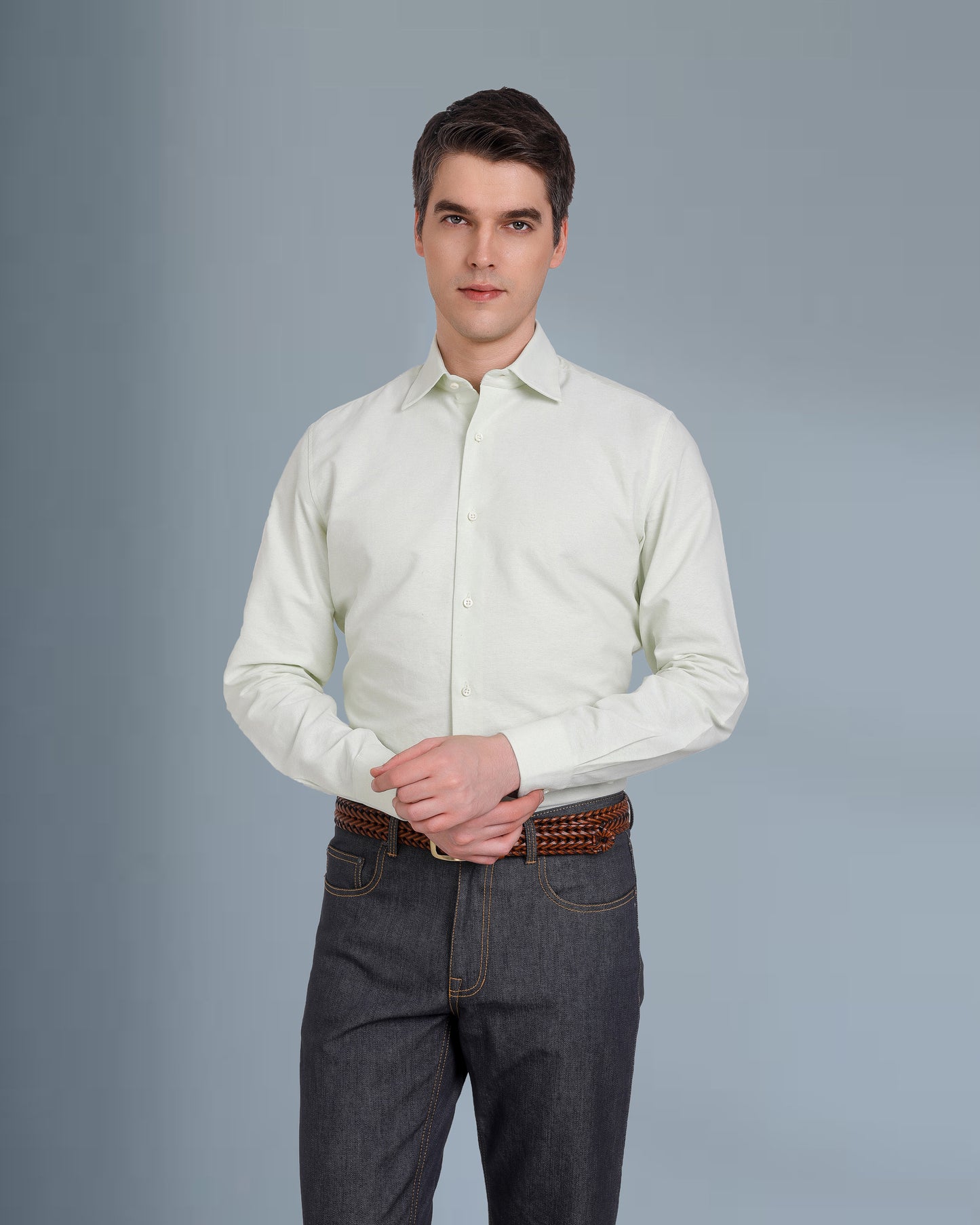 EZS Pale Green Classic Oxford Shirt