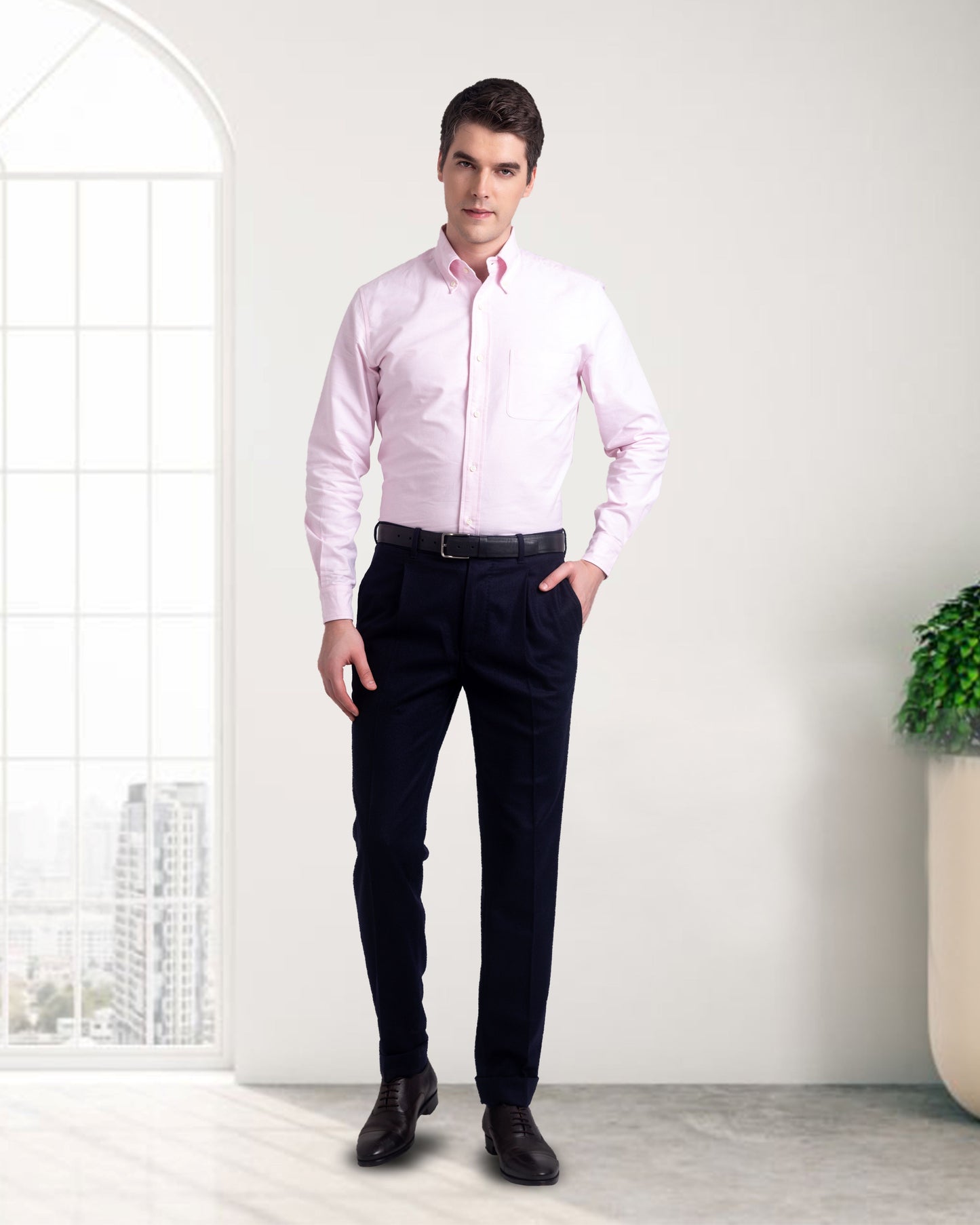 EZS Pale Pink Oxford Shirt