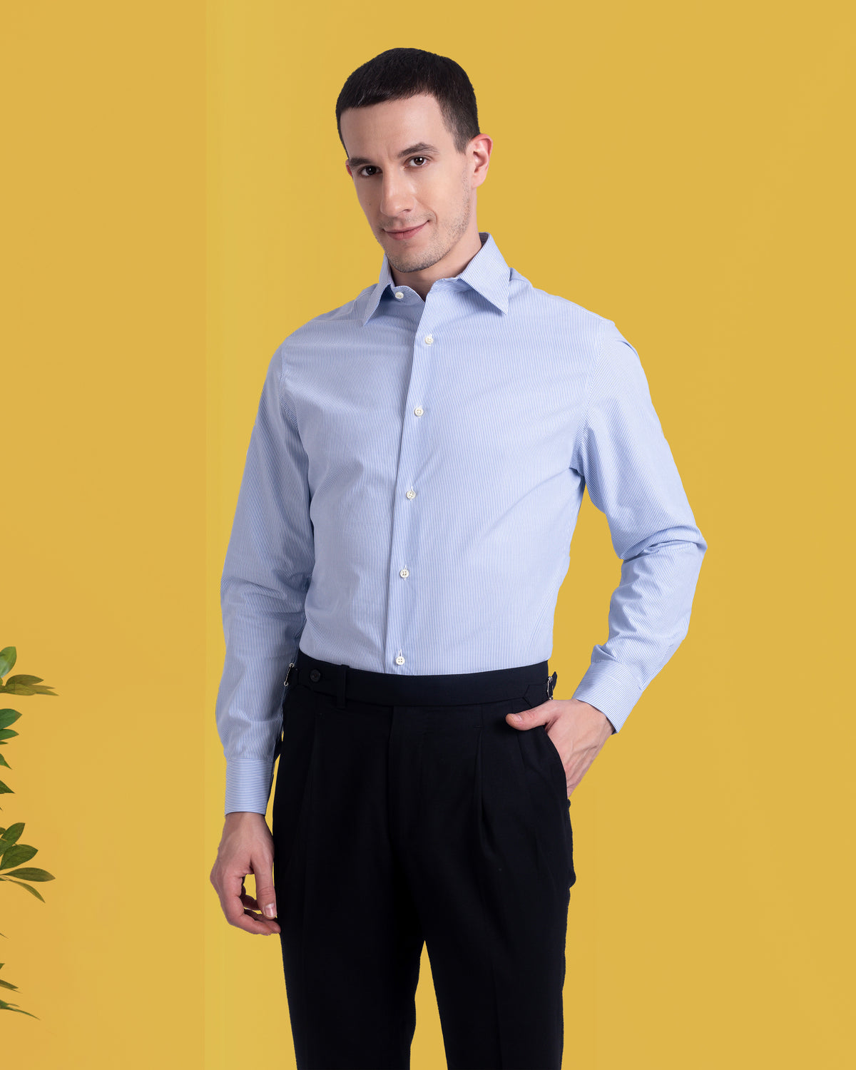 Pleated Black Washable Wool Pant - 3