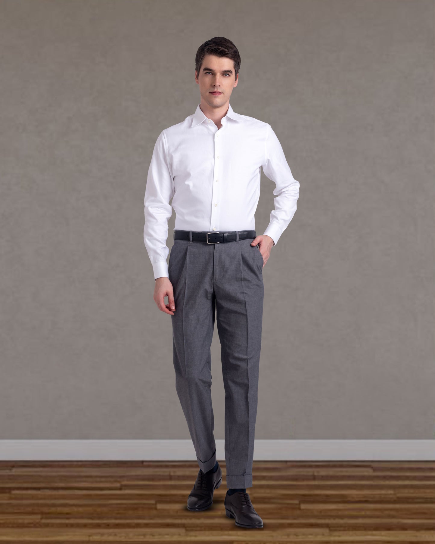 Pleated  Vitale Barberis Canonico Grey Dress Pant