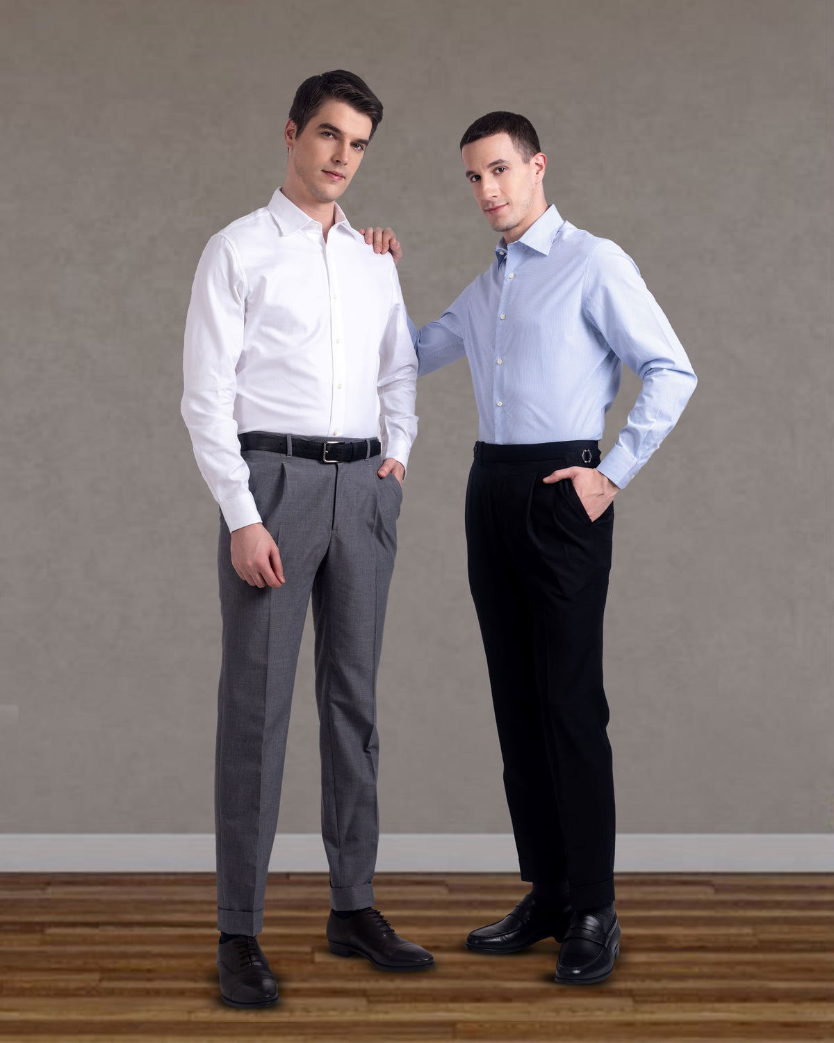 Pleated  Vitale Barberis Canonico Grey Dress Pant - 7