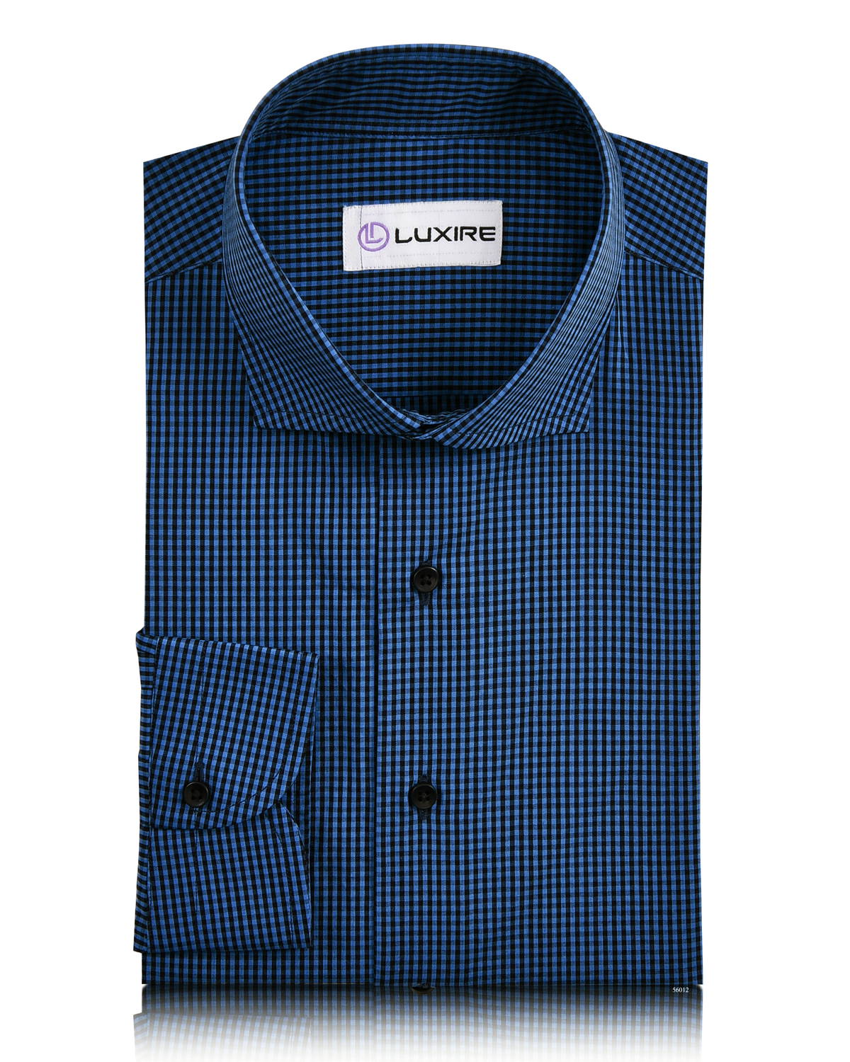 Black and Blue Micro Gingham Checks Shirt - 2