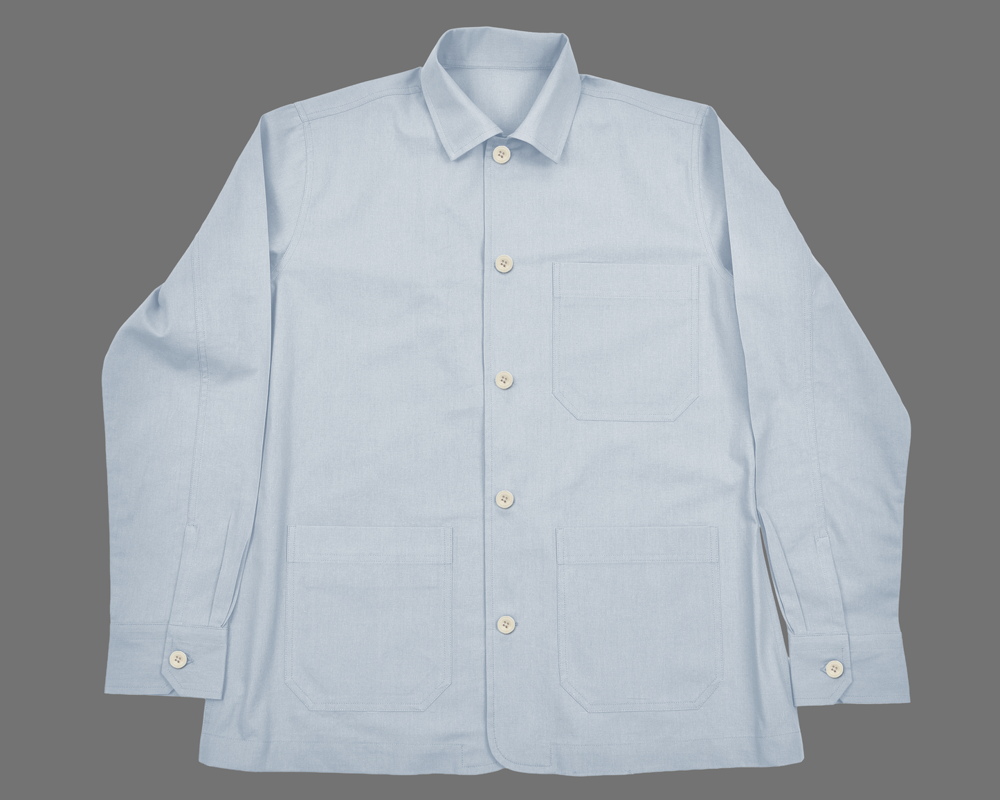 Fresco Cotton Cloud Blue Shirt Jacket