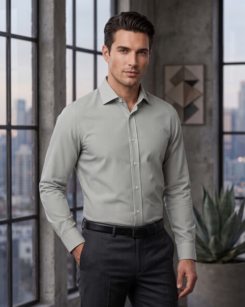 Green Olive Stripes Shirt