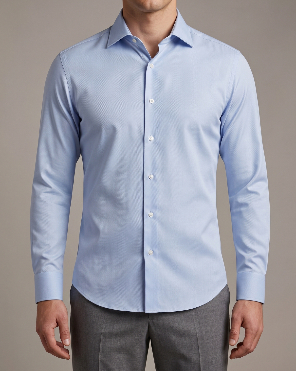 Nevron Wrinkle Resistant Sky Blue Twill Shirt - 1