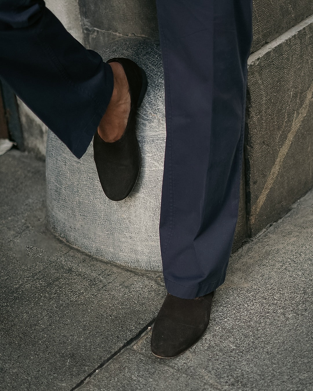 Navy Cotton Twill High Rise Cargo Pant - 11