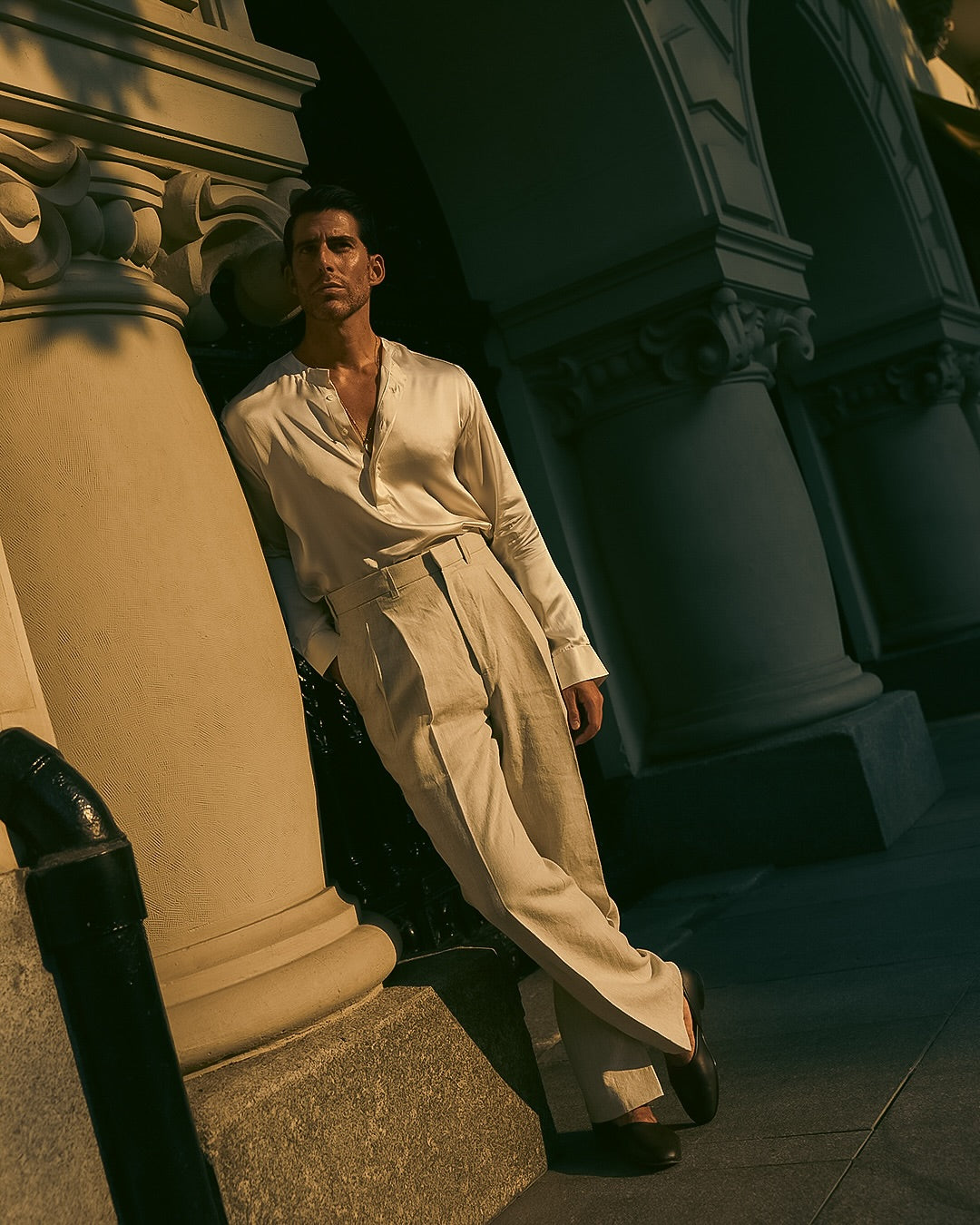 High Waisted Pants in Linen Suiting Muslin - 7