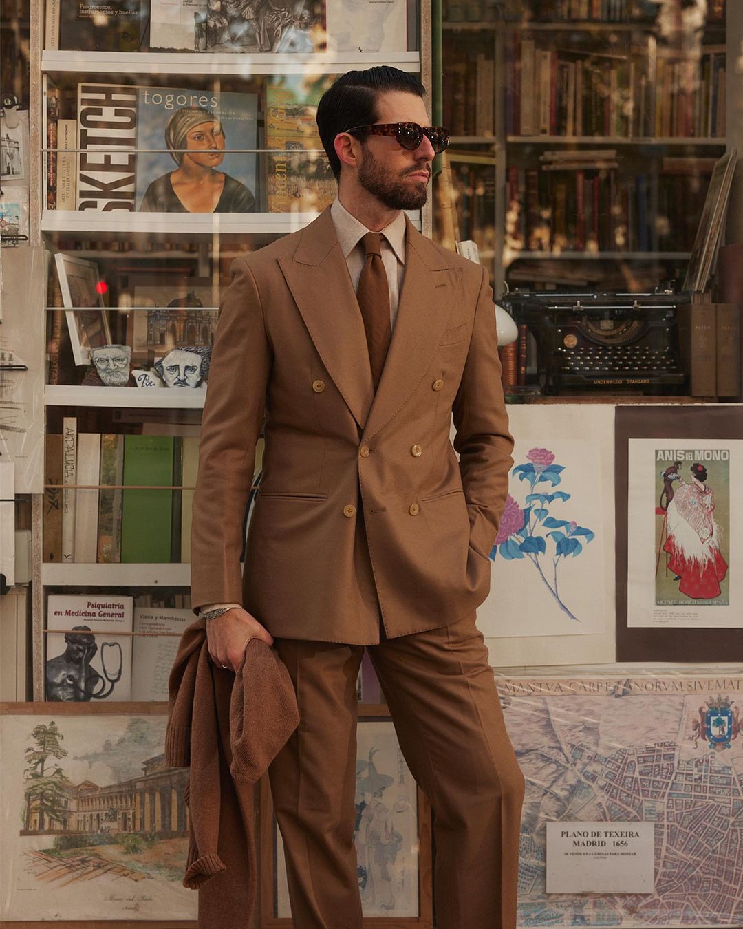 Vitale Barberis Canonico - Sand Wool Flannel High Rise Double Tab Pant - 2