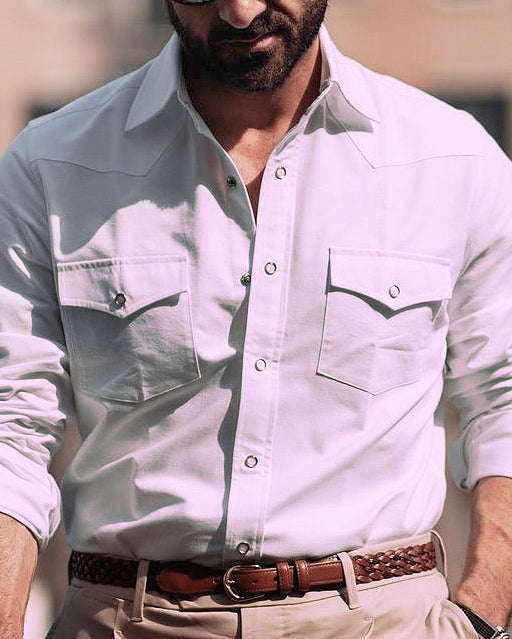 Warzone White Oxford Western Shirt - 1