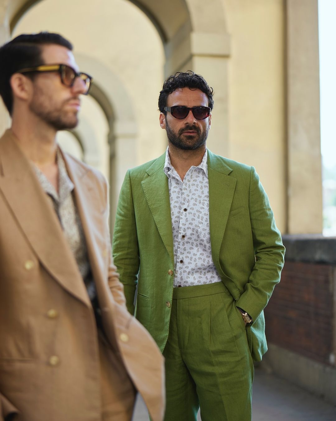 Linen Fern Green Suit