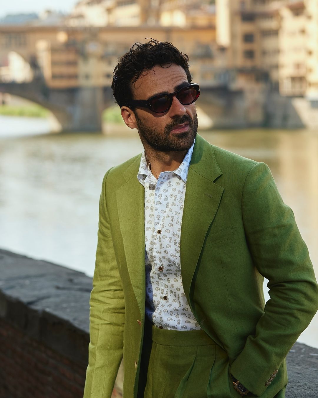 Linen Fern Green Suit