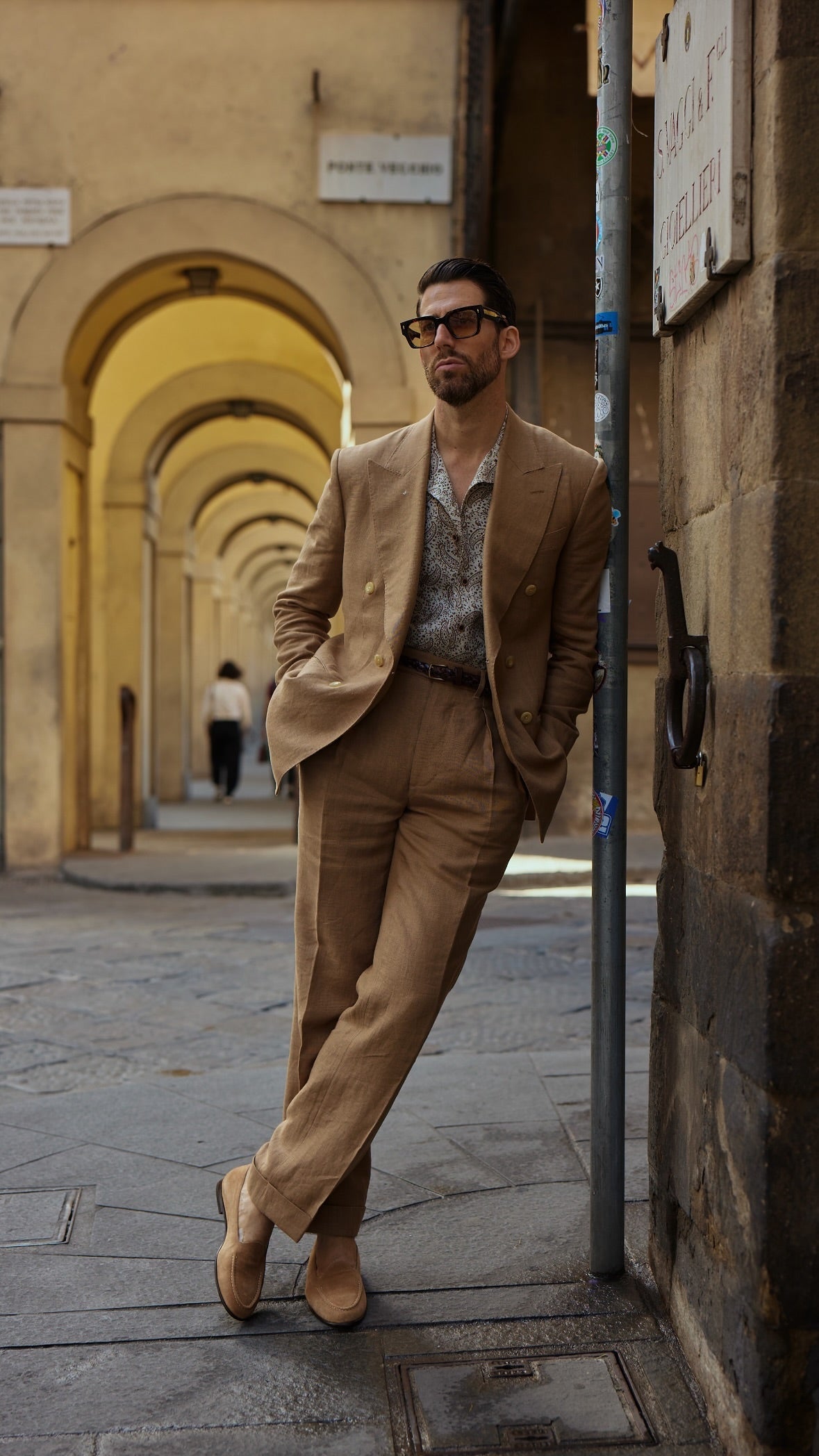 Golden Brown Double Breasted Suit