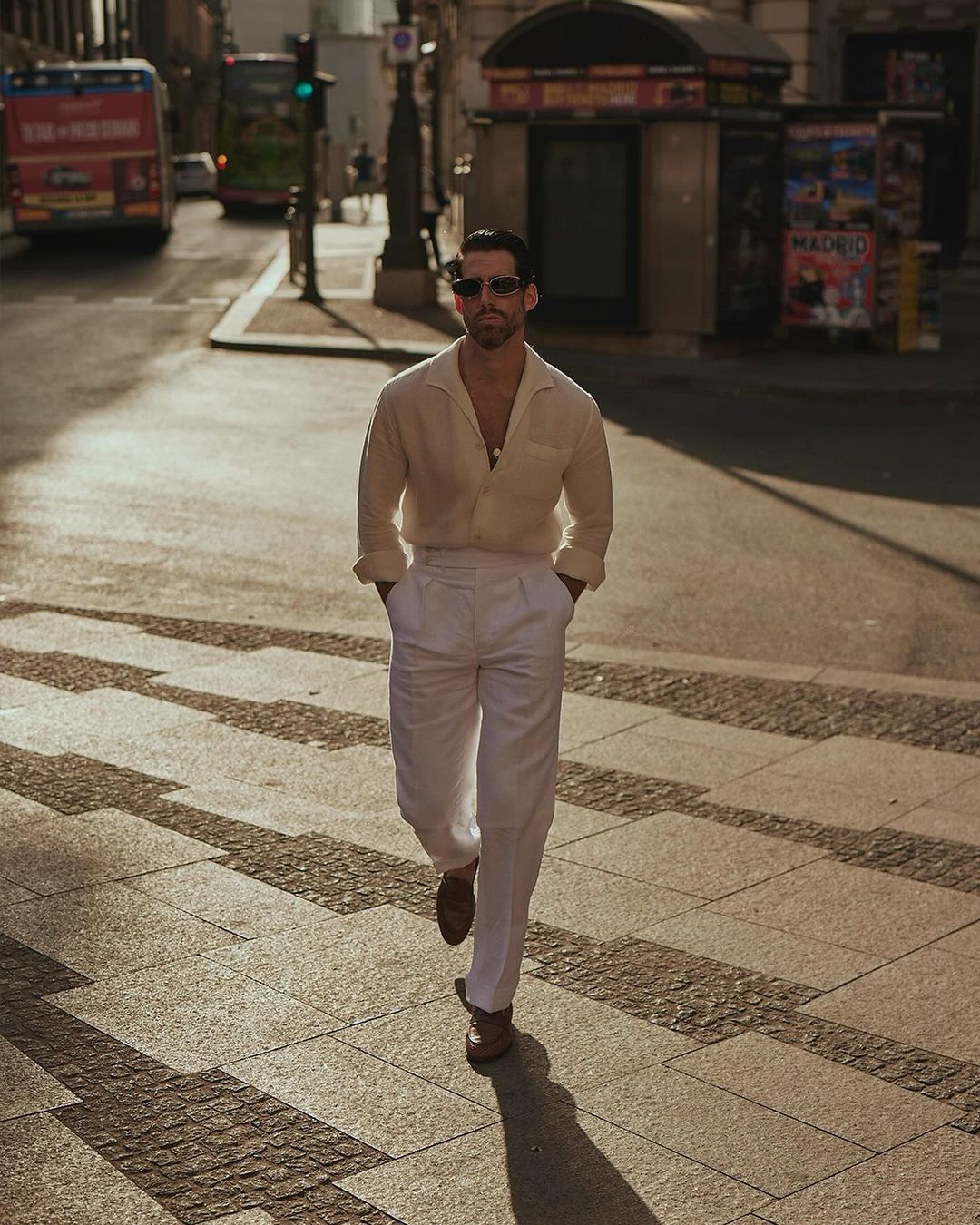 Summer Off-White Shirt in Soft Wash Honeycomb Linen with one piece collar placket - 7