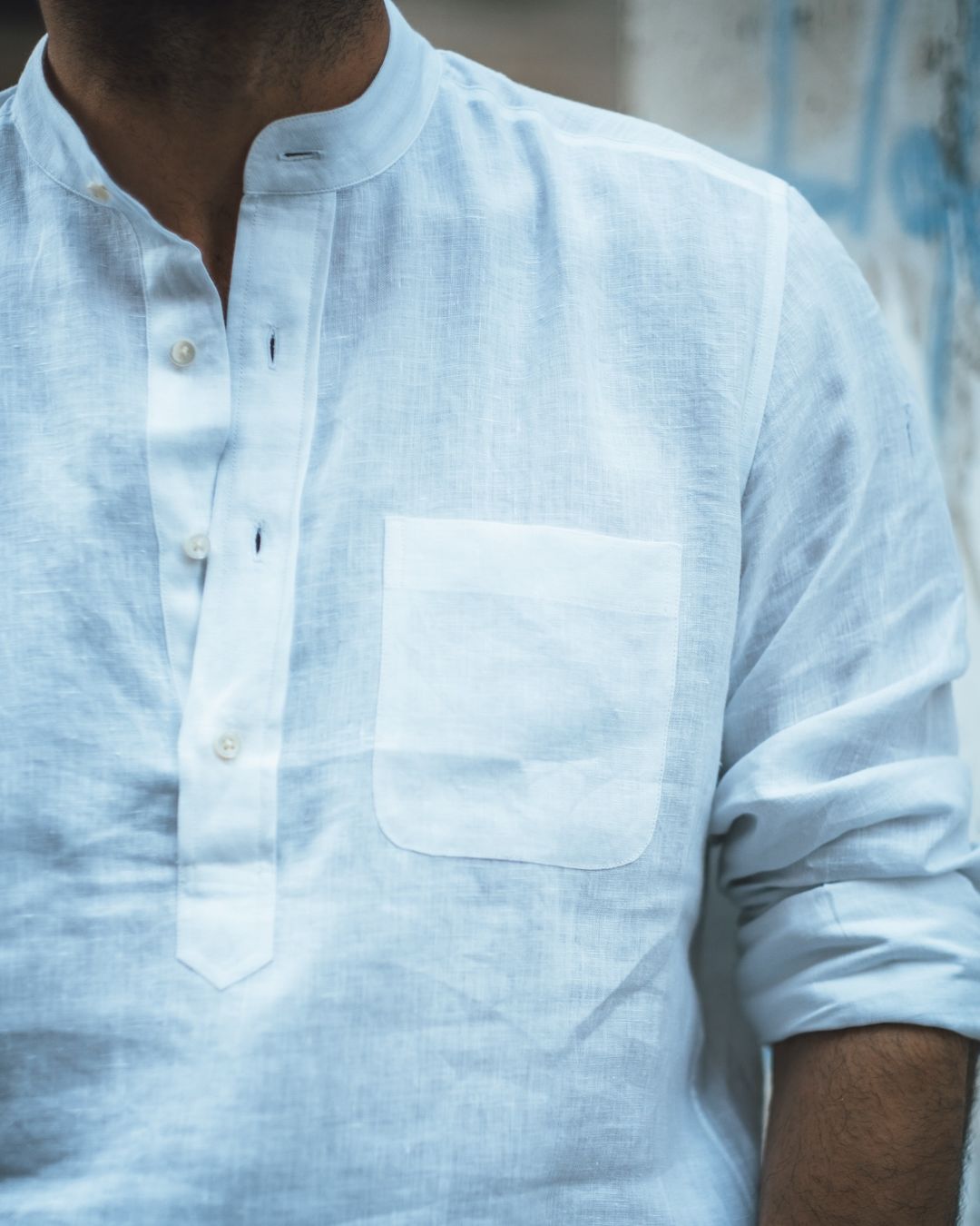 Crisp White Linen Summer Shirt - 5