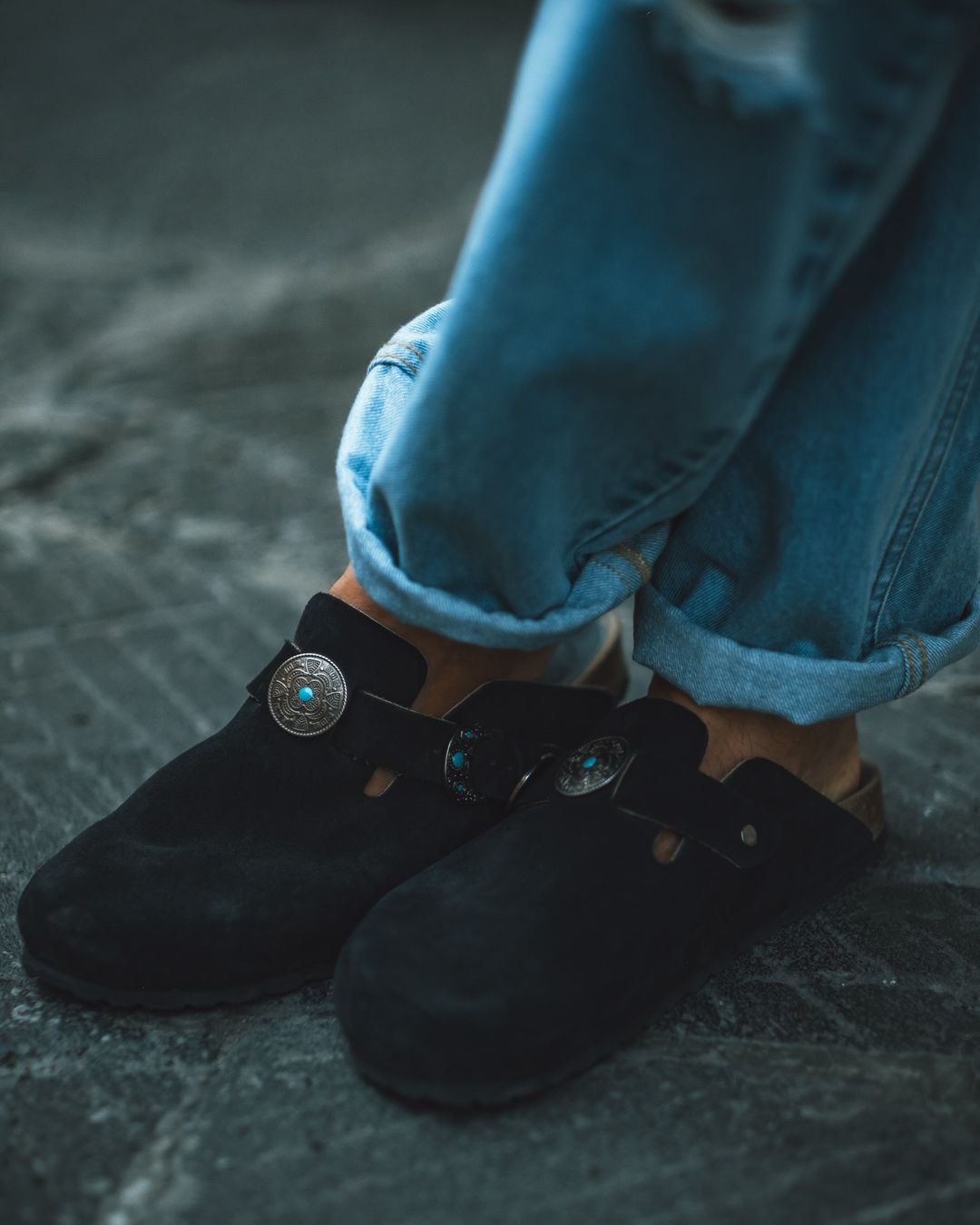 Fade Washed Light Blue Distressed Jeans