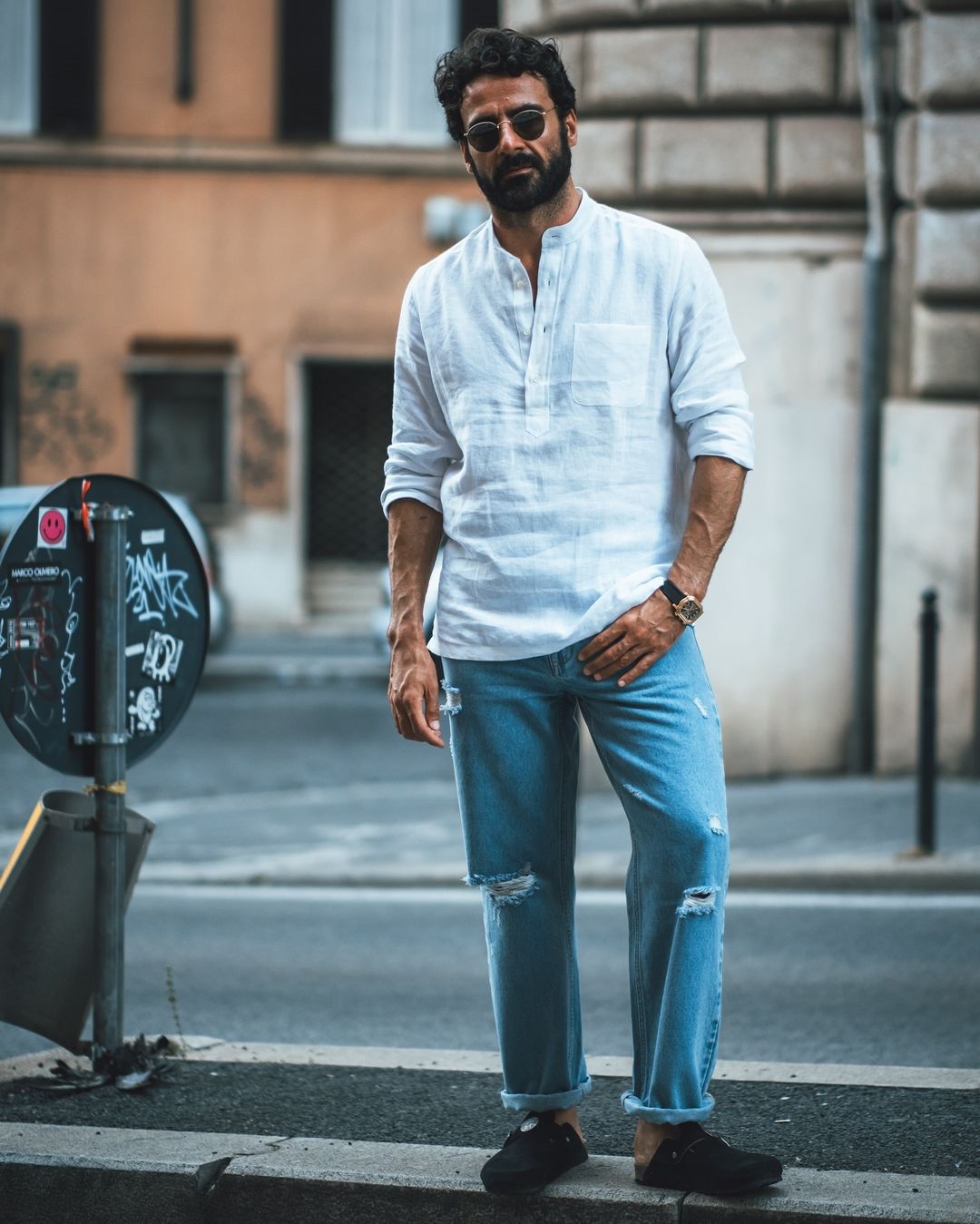 Crisp White Linen Summer Shirt