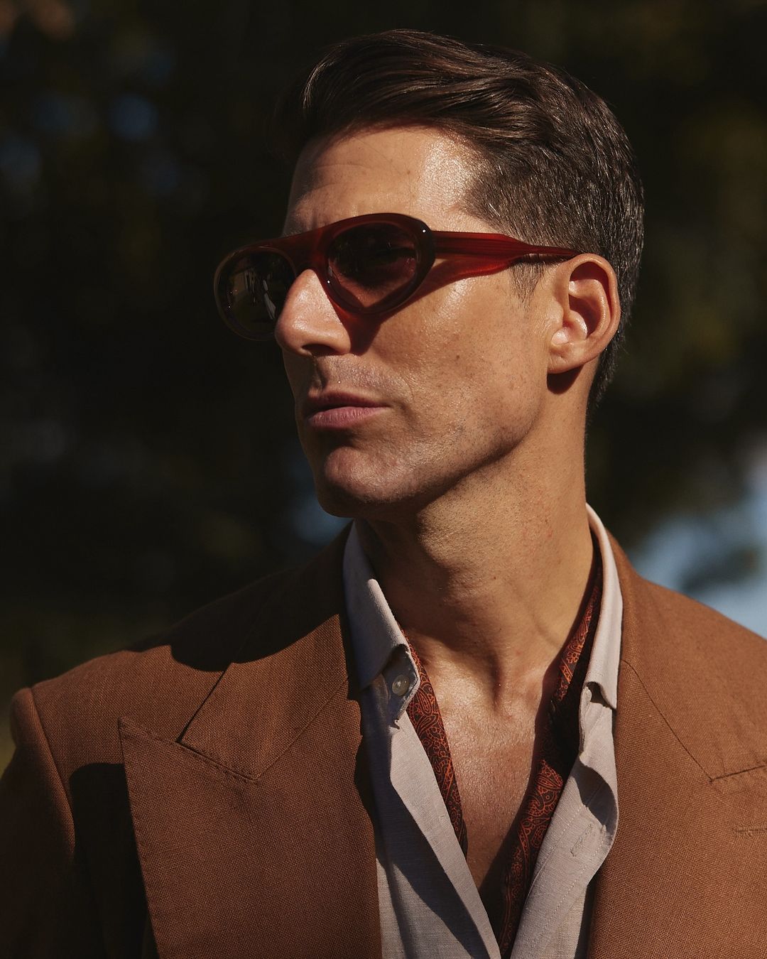 Linen Fresco Tobacco Double Breasted Suit - 4