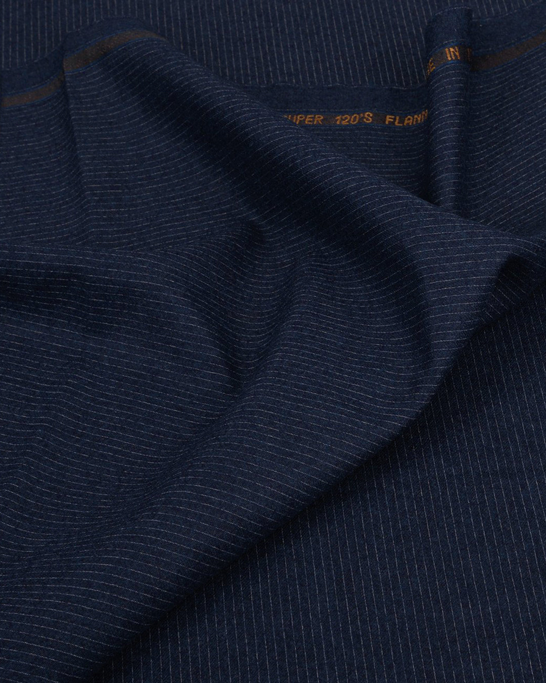 Vitale Barberis Canonico- 120s White Pin Stripes On Navy Flannel - 2