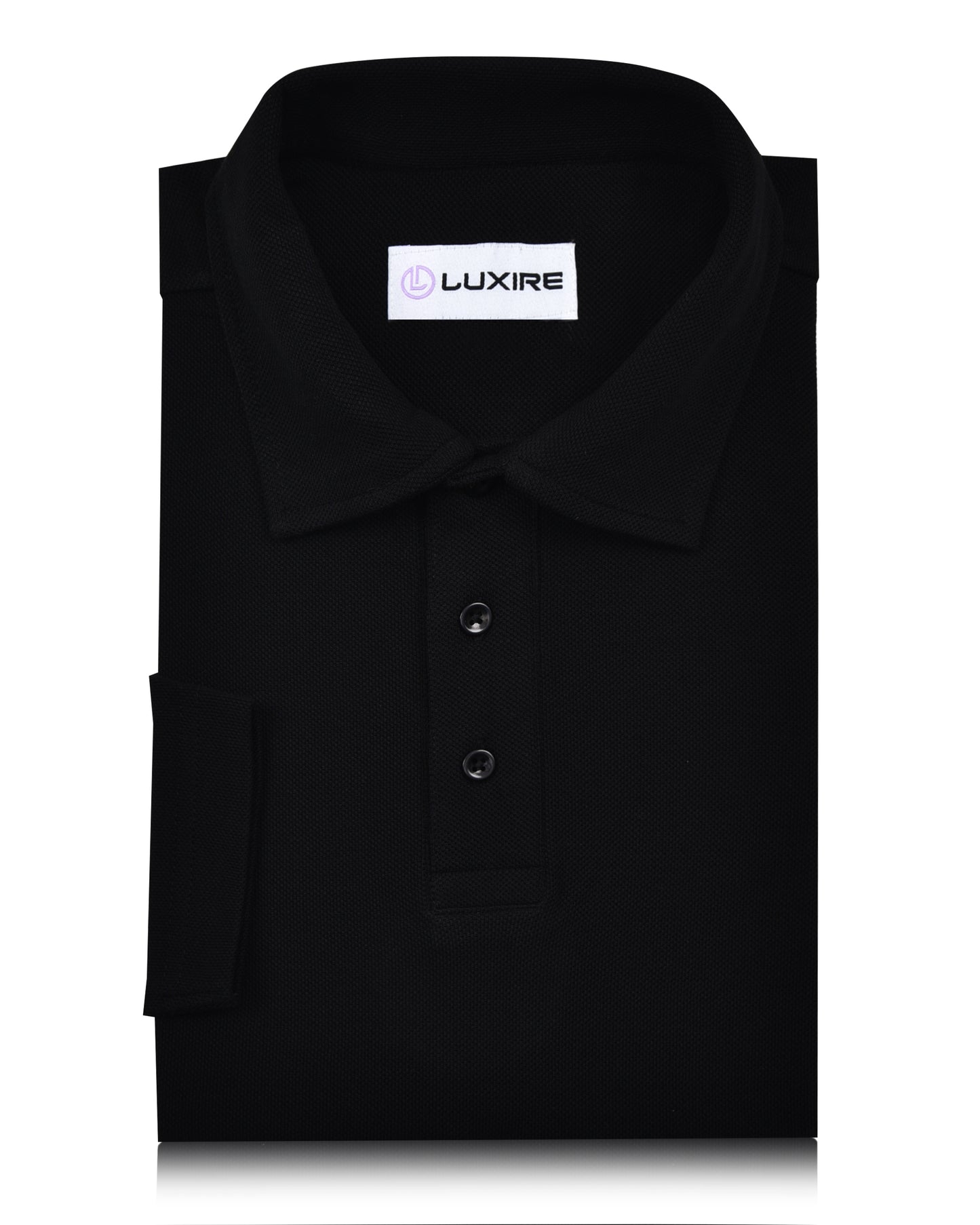 EZS Aria Black Long Sleeve Polo