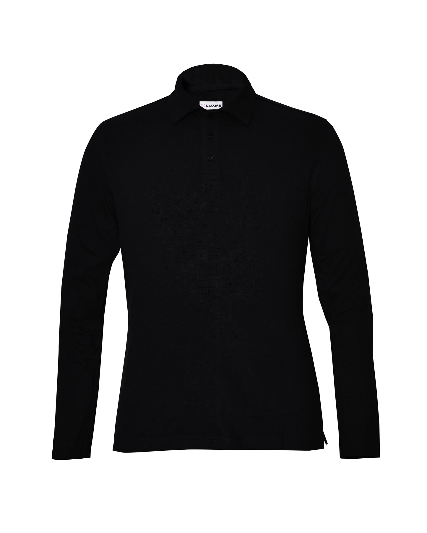 EZS Aria Black Long Sleeve Polo