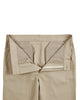 Open front view of custom Genoa Chino pants for men by Luxire in British khaki