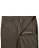 Front view of custom Genoa Chino pants for men by Luxire in khaki brown