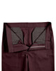 Open front view of custom Genoa Chino pants for men by Luxire in plum