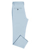 Side view of custom Genoa Chino pants for men by Luxire in powder blue