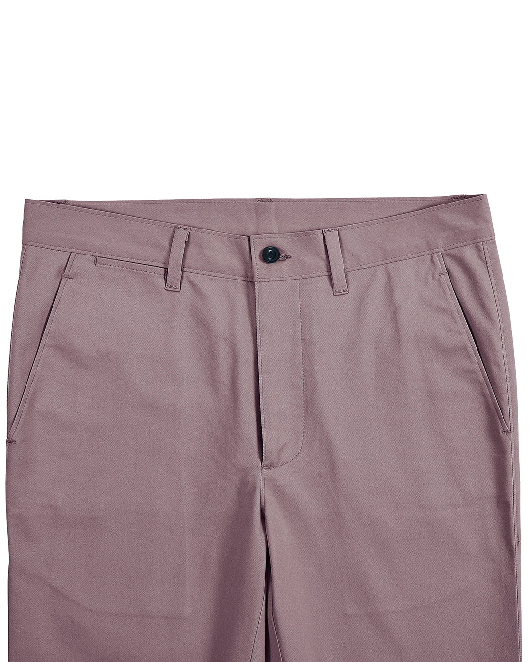 Front view of custom Genoa Chino pants for men by Luxire in purple fade