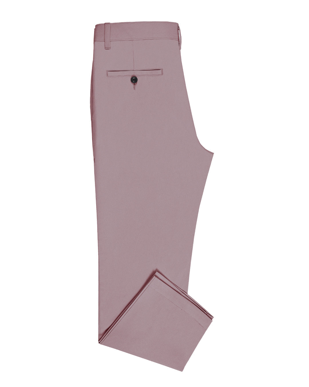 Side view of custom Genoa Chino pants for men by Luxire in purple fade