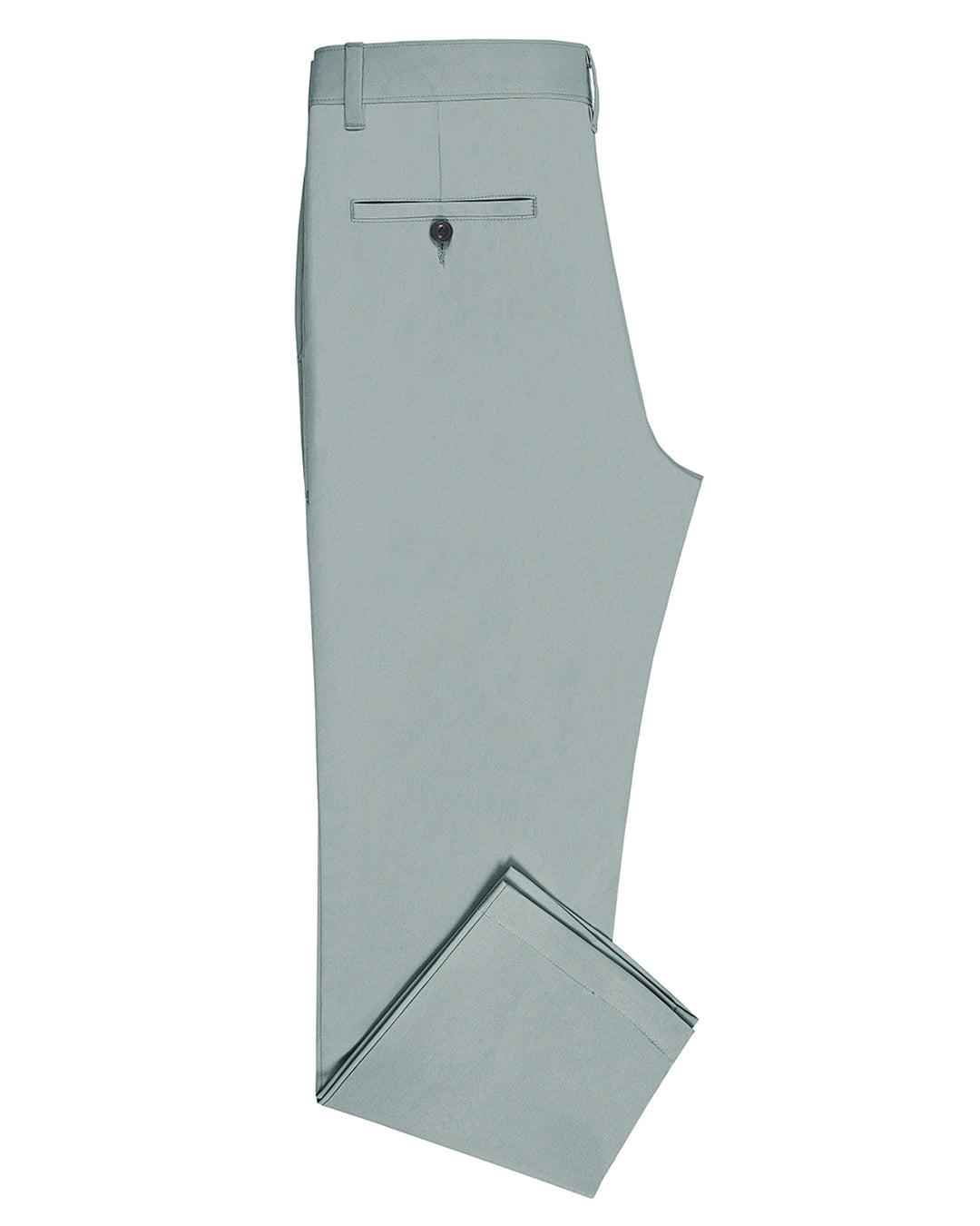 Side view of custom Genoa Chino pants for men by Luxire in sage green