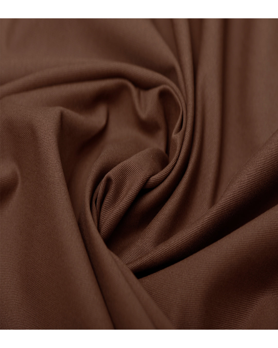 Closeup view of custom Genoa Chino pants for men by Luxire in chestnut brown