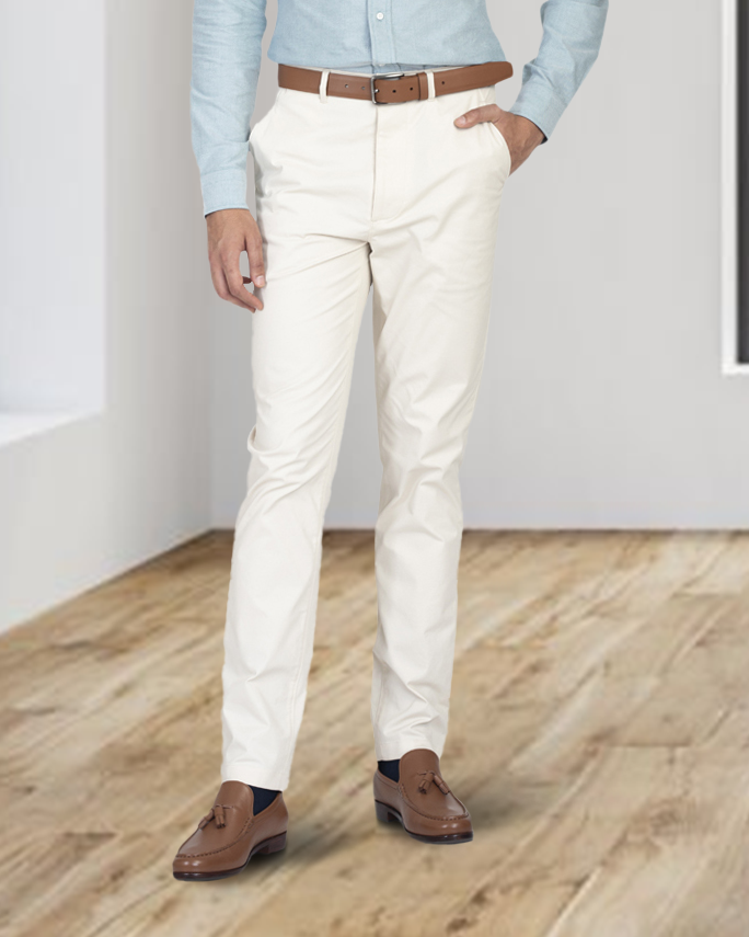 Genoa Ivory Cream Chino - 1