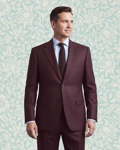 Dugdale Maroon Wool Flannel Suit