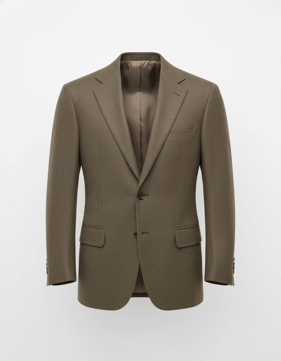 Dugdale Olive Beige Wool Flannel  suit - 12