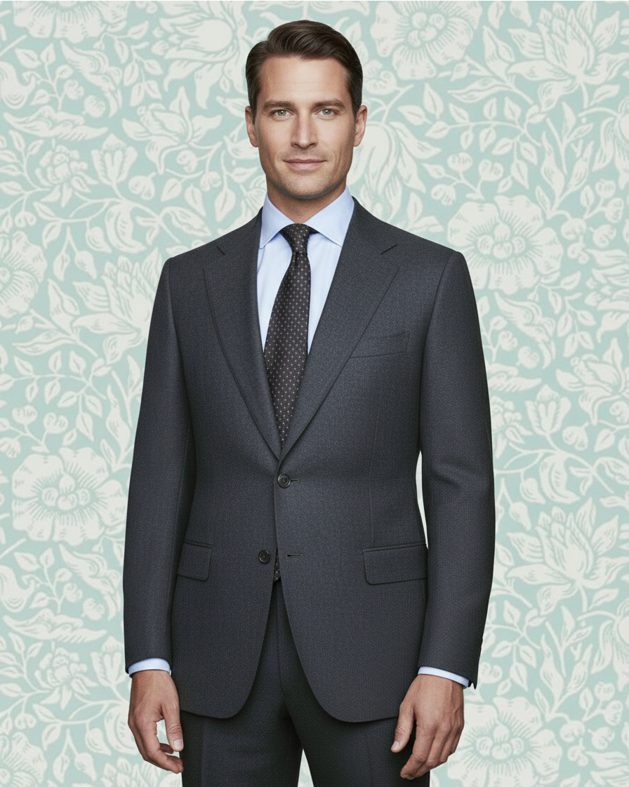 Dugdale Dark Grey Wool Flannel Suit - 1