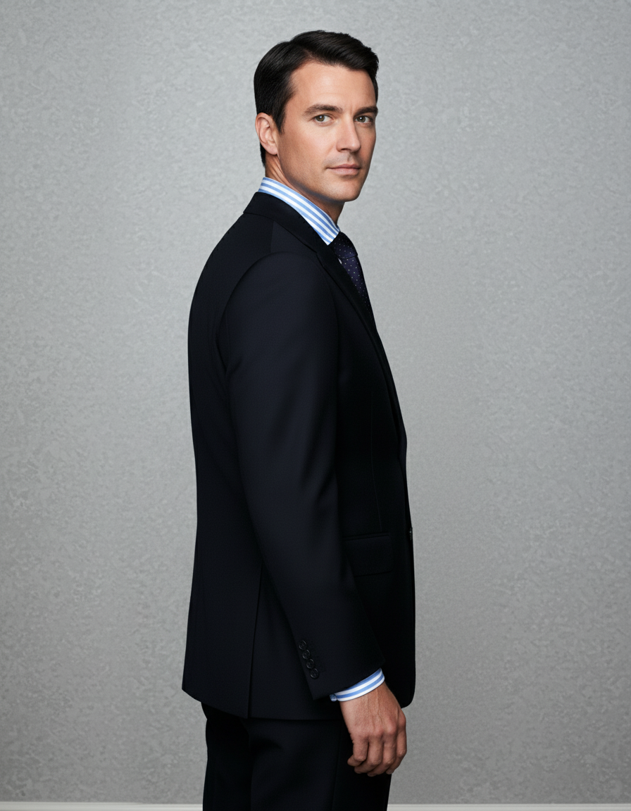 Washable Wool Suit: Black - 5