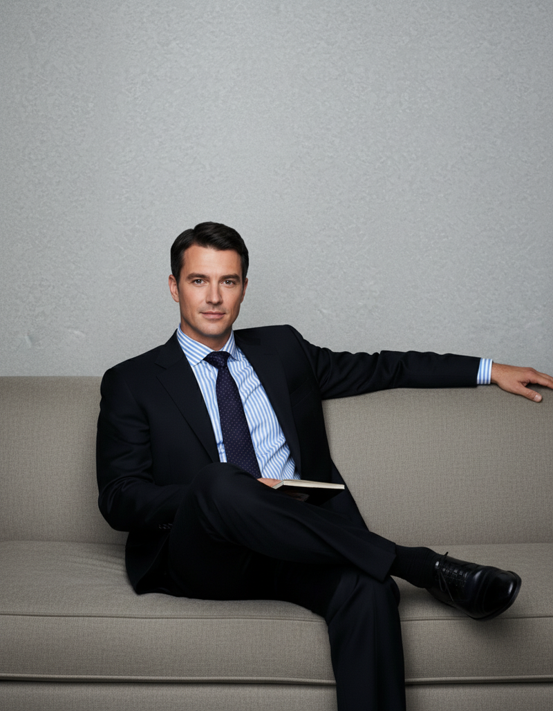 Washable Wool Suit: Black