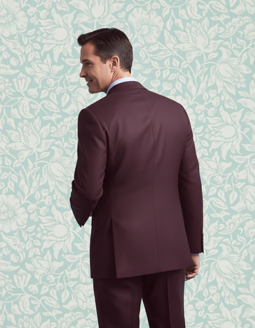 Dugdale Maroon Wool Flannel Suit